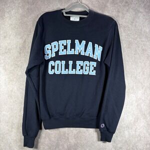 Champion Sweatshirt Womens XS Navy Spelman College Crewneck Fleece HBCU Active